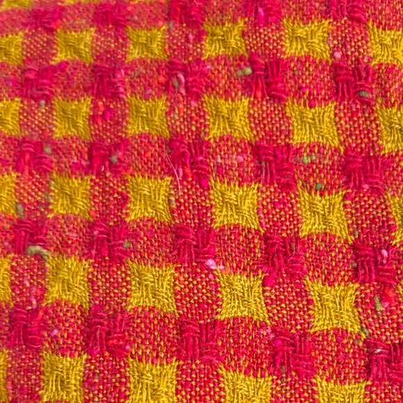 Bonnie Cashin for Sills Coat Large Pocket Pink Check Wool Lime Leather Trim 60s - Picture 9 of 14